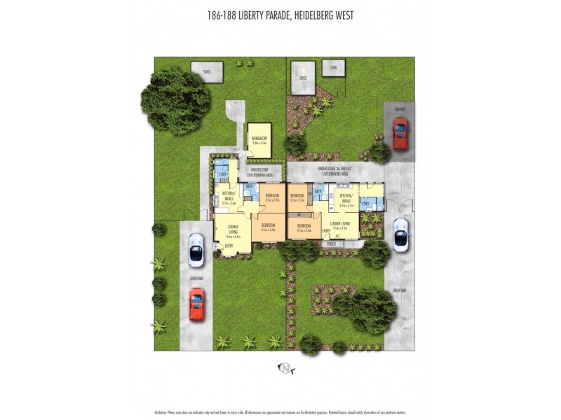 186 & 188 Liberty Parade, Heidelberg West VIC 3081 Floorplan