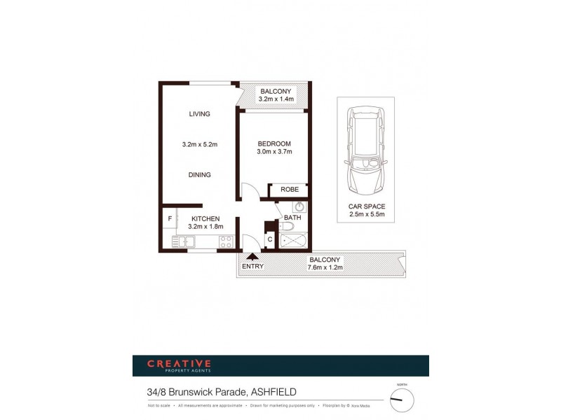 34/8 Brunswick Parade, Ashfield NSW 2131 Floorplan