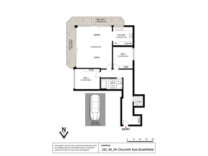 10J/30-34 CHURCHILL AVENUE, Strathfield NSW 2135 Floorplan
