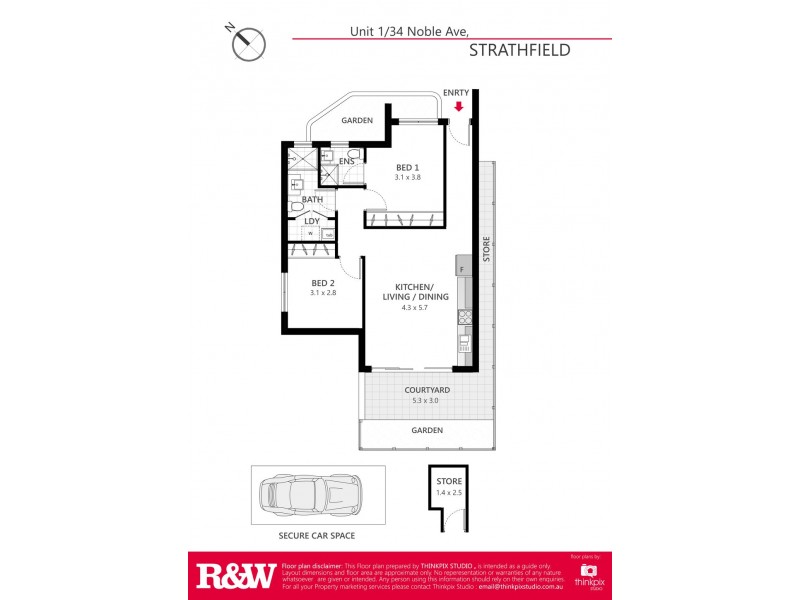 1/34 NOBLE AVENUE, Strathfield NSW 2135 Floorplan