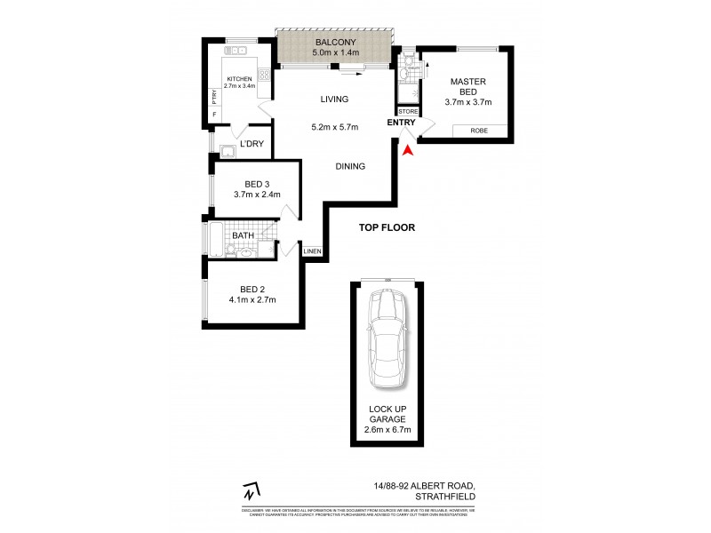 14/88-92 Albert Road, Strathfield NSW 2135 Floorplan