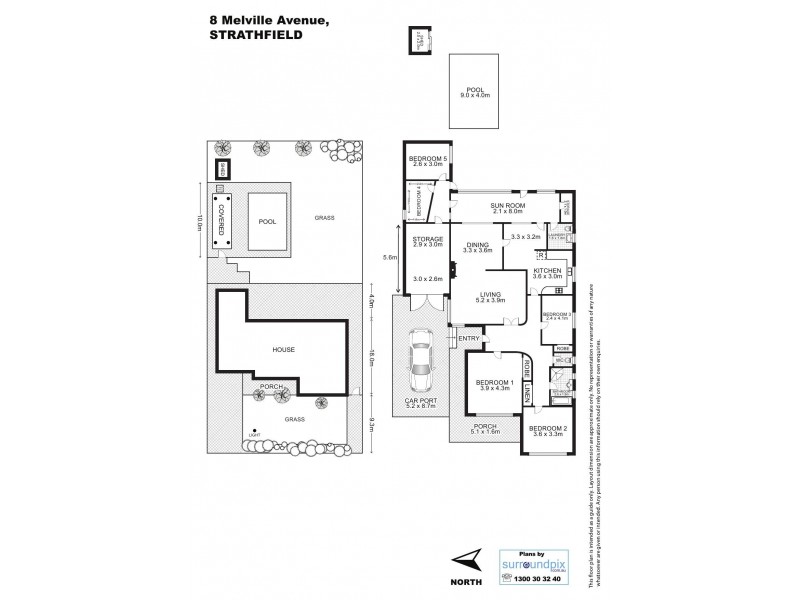 8 MELVILLE AVENUE, Strathfield NSW 2135 Floorplan