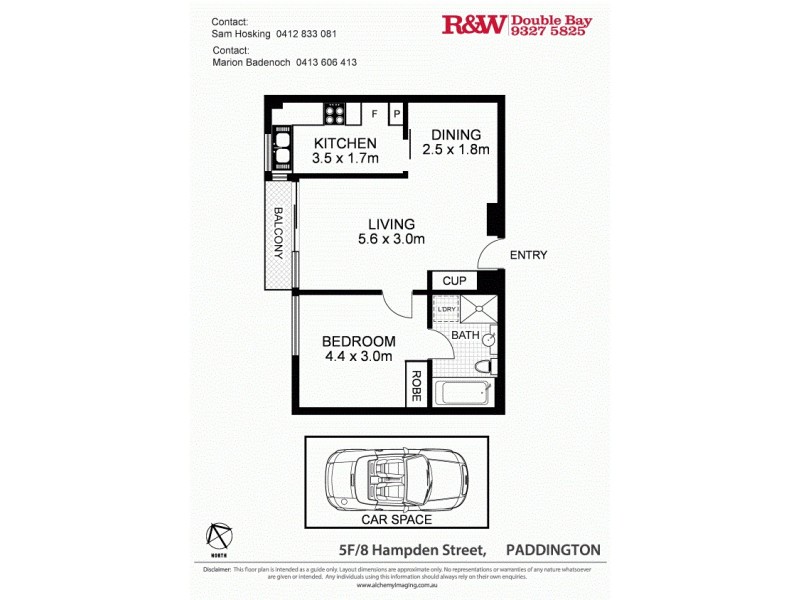 5F/8 Hampden Street, Paddington NSW 2021 Floorplan