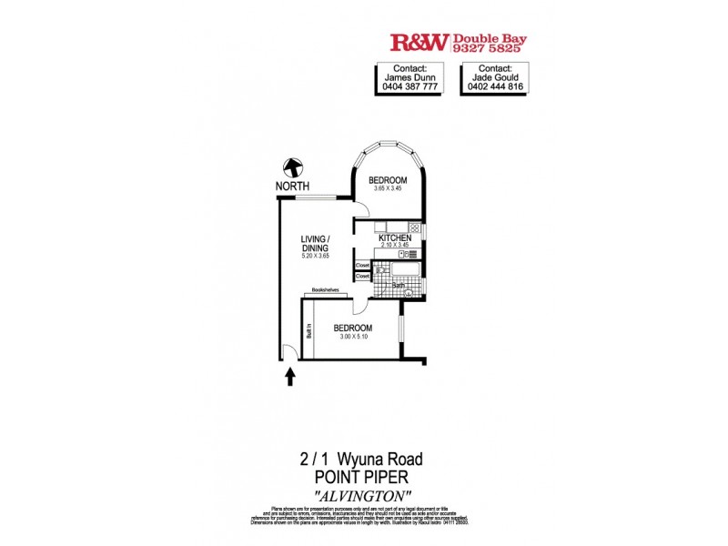 2/1 Wyuna Road, Point Piper NSW 2027 Floorplan