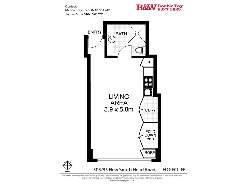 505/85 New South Head Road, Edgecliff NSW 2027 Floorplan