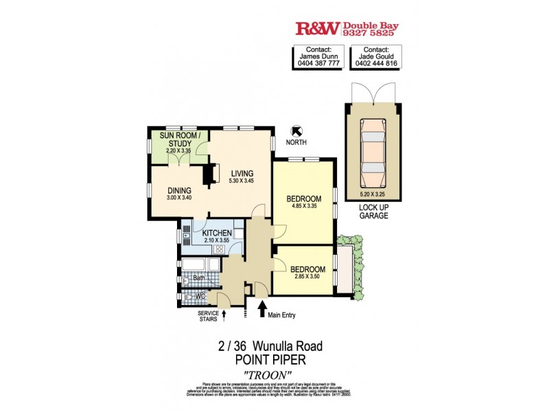2/36 Wunulla Rd, Point Piper NSW 2027 Floorplan