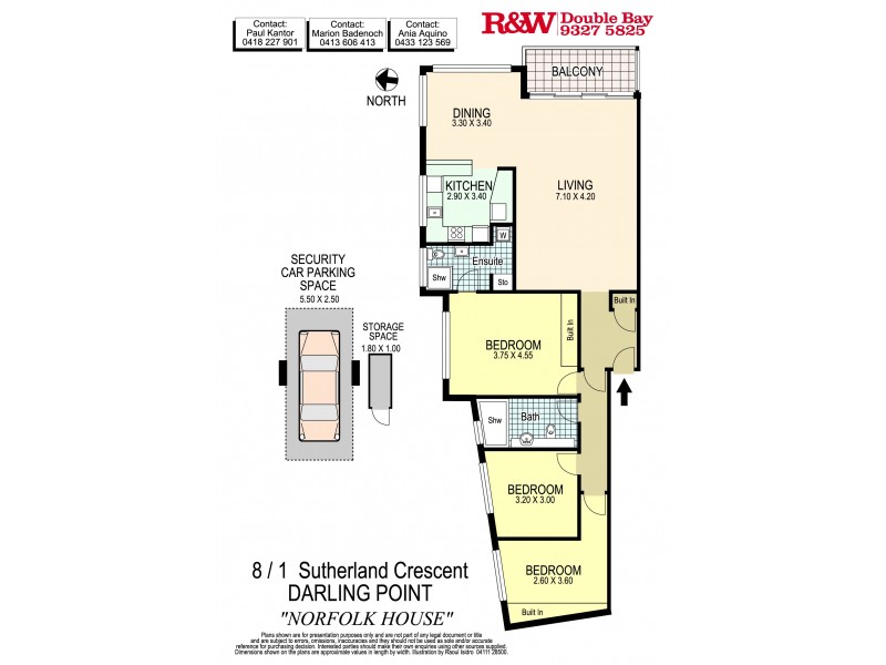 8/1 Sutherland Crescent, Darling Point NSW 2027 Floorplan