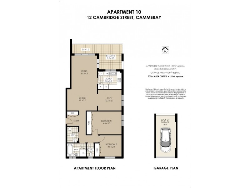 10/12 Cambridge Street, Cammeray NSW 2062 Floorplan