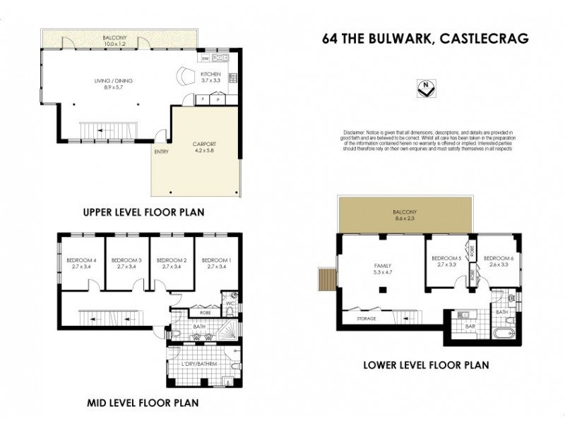 64 The Bulwark, Castlecrag NSW 2068 Floorplan