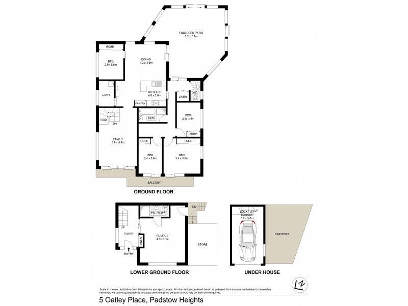 5 Oatley Place, Padstow Heights NSW 2211 Floorplan