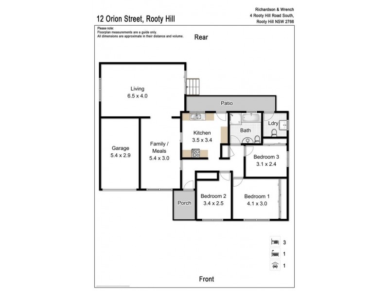 12 Orion Street, Rooty Hill NSW 2766 Floorplan