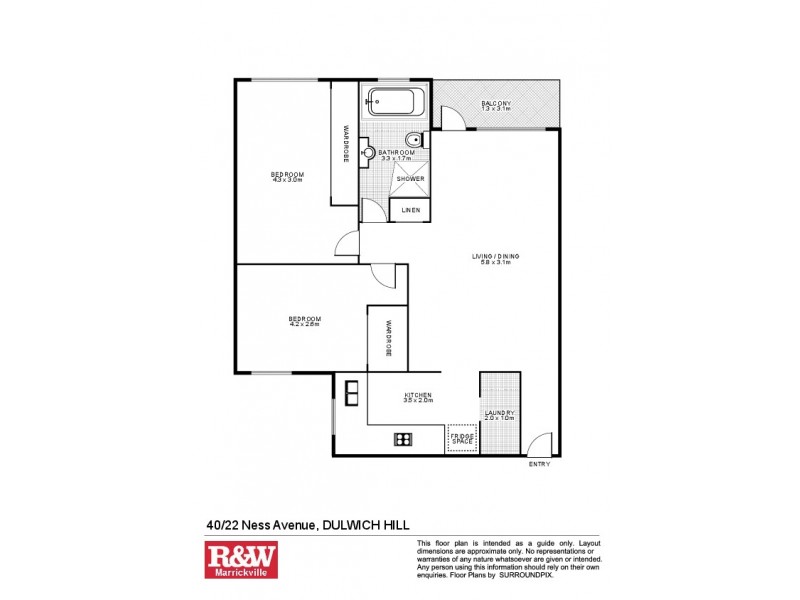 40/22 Ness Avenue, Dulwich Hill NSW 2203 Floorplan