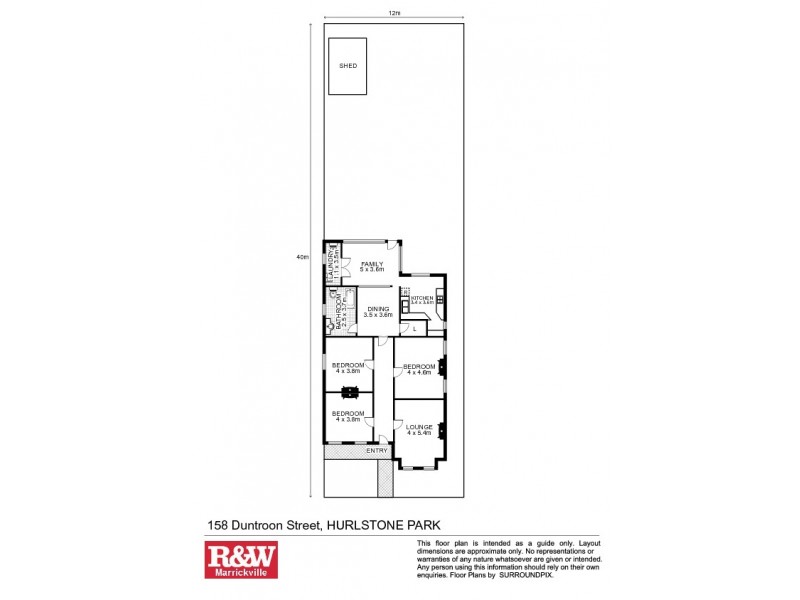 158 Duntroon Street, Hurlstone Park NSW 2193 Floorplan