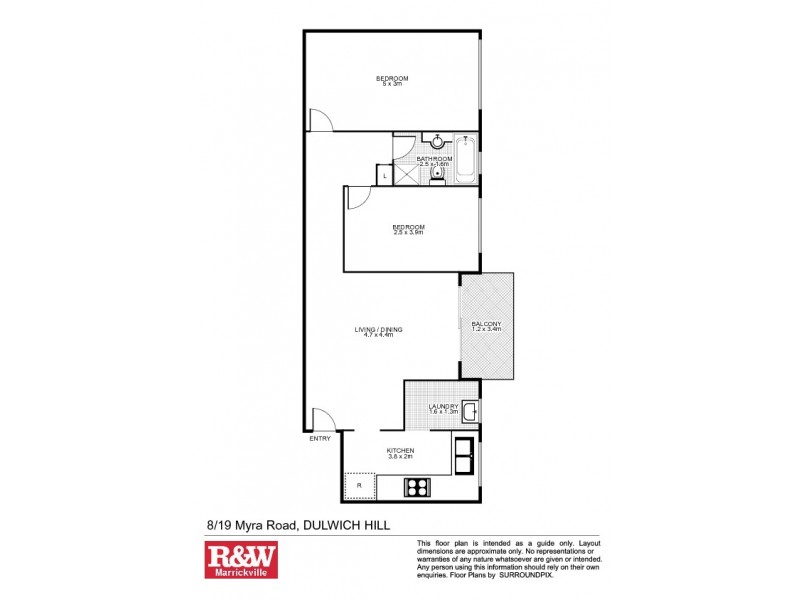 8/19 Myra Road, Dulwich Hill NSW 2203 Floorplan