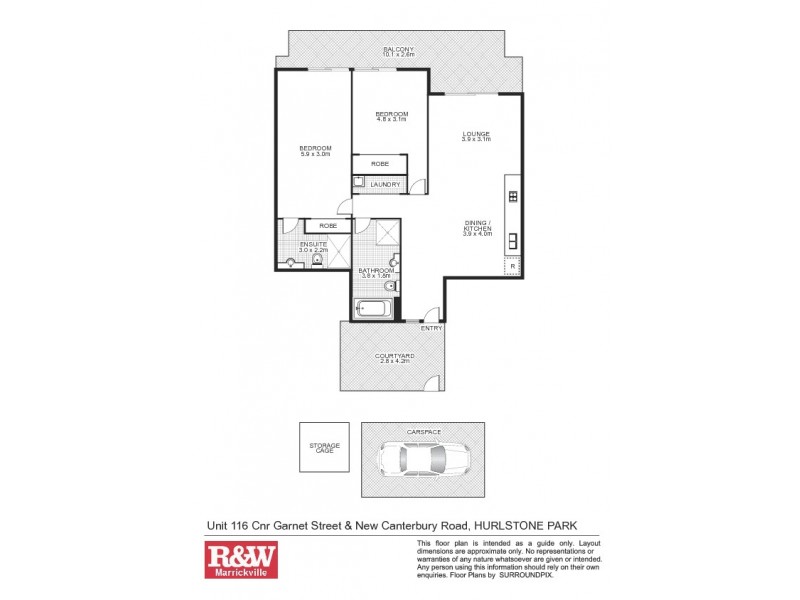 Unit 116 Cnr Garnet Street and New Canterbury Road, Hurlstone Park NSW 2193 Floorplan