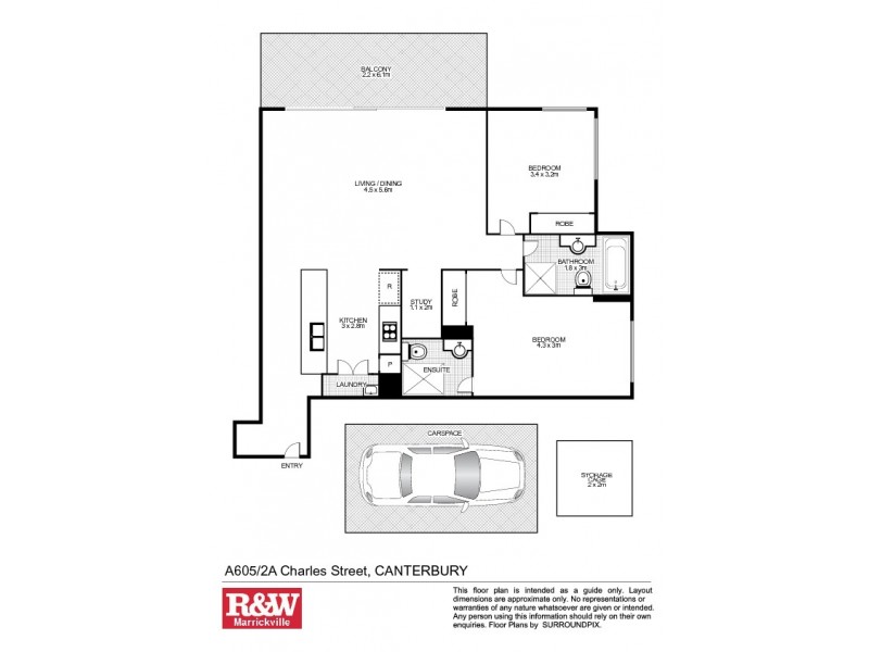 605/2A Charles Street, Canterbury NSW 2193 Floorplan