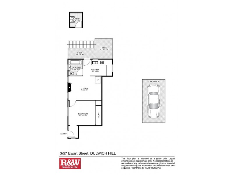 3/57 Ewart Street, Dulwich Hill NSW 2203 Floorplan