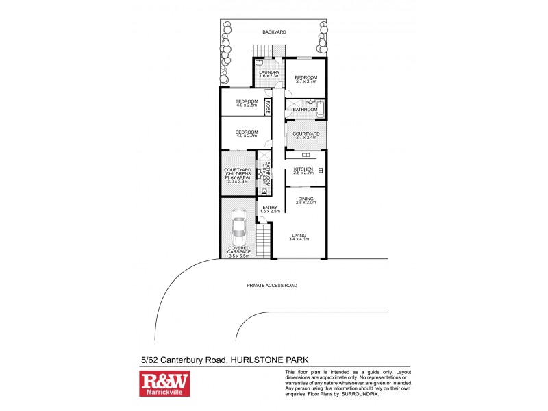 5/62 Canterbury Road (Access via private road), Hurlstone Park NSW 2193 Floorplan