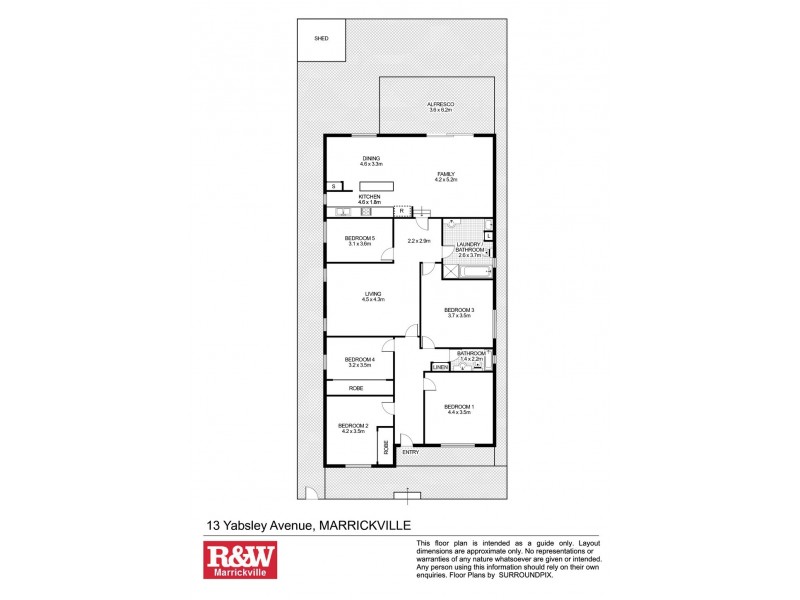 13 Yabsley Avenue, Marrickville NSW 2204 Floorplan