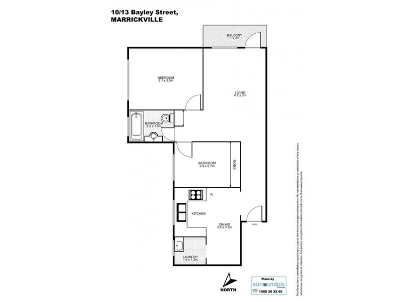 10/13 Bayley Street, Marrickville NSW 2204 Floorplan
