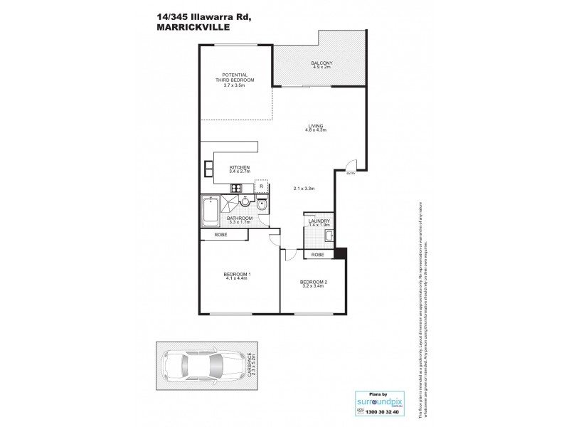14/345 Illawarra Road, Marrickville NSW 2204 Floorplan