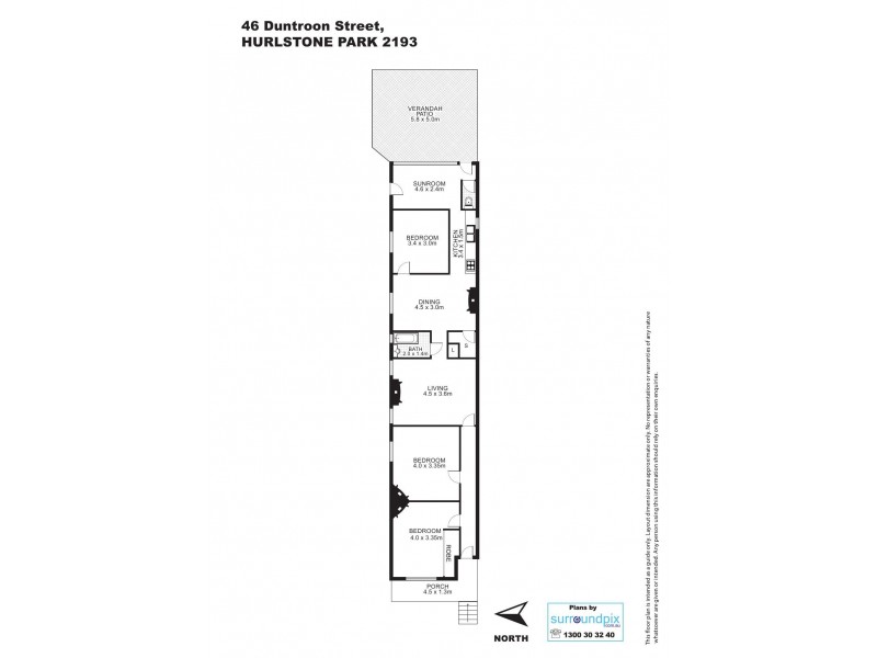 46 Duntroon Street, Hurlstone Park NSW 2193 Floorplan