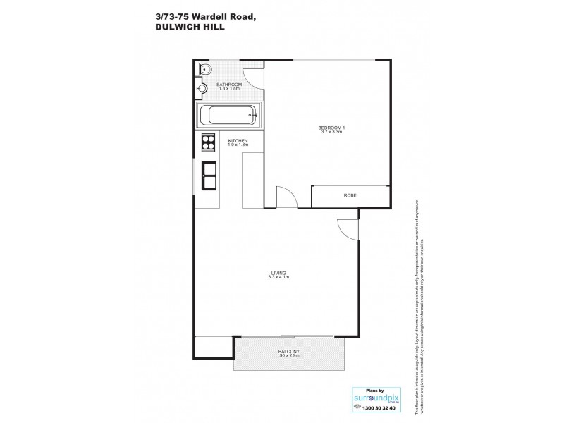 3/75 Wardell Road, Dulwich Hill NSW 2203 Floorplan