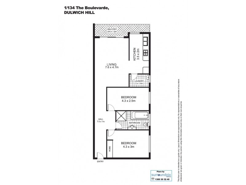1/134 The Boulevarde, Dulwich Hill NSW 2203 Floorplan