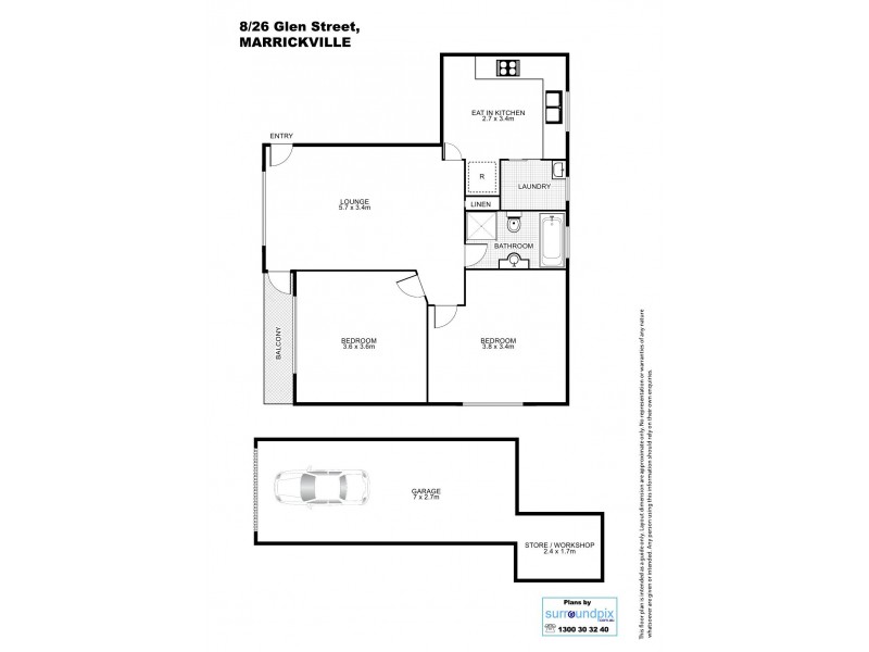 8/26 Glen Street, Marrickville NSW 2204 Floorplan