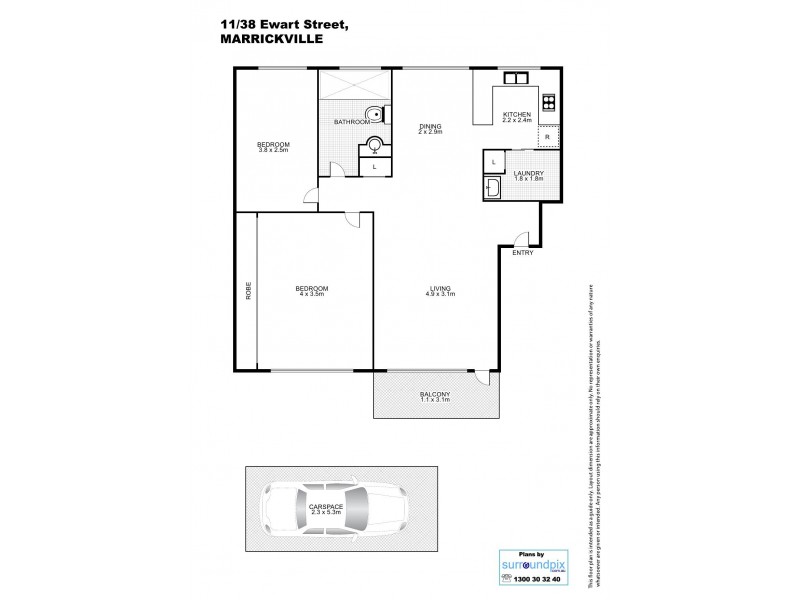 11/38 Ewart Street, Marrickville NSW 2204 Floorplan