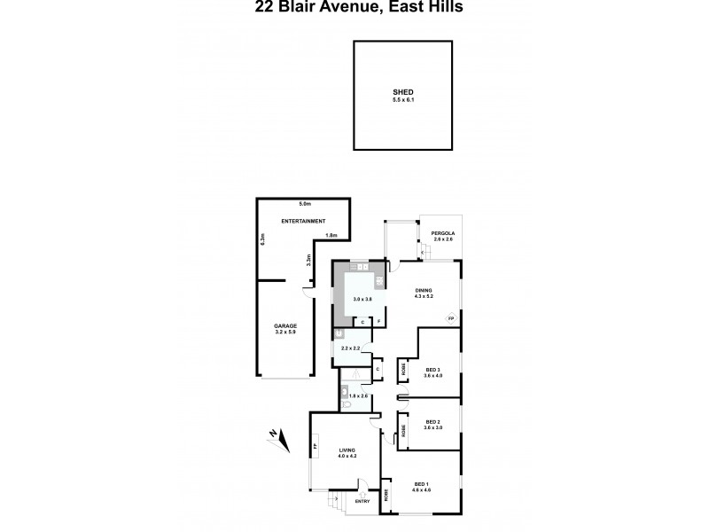 22 Blair Avenue, East Hills NSW 2213 Floorplan