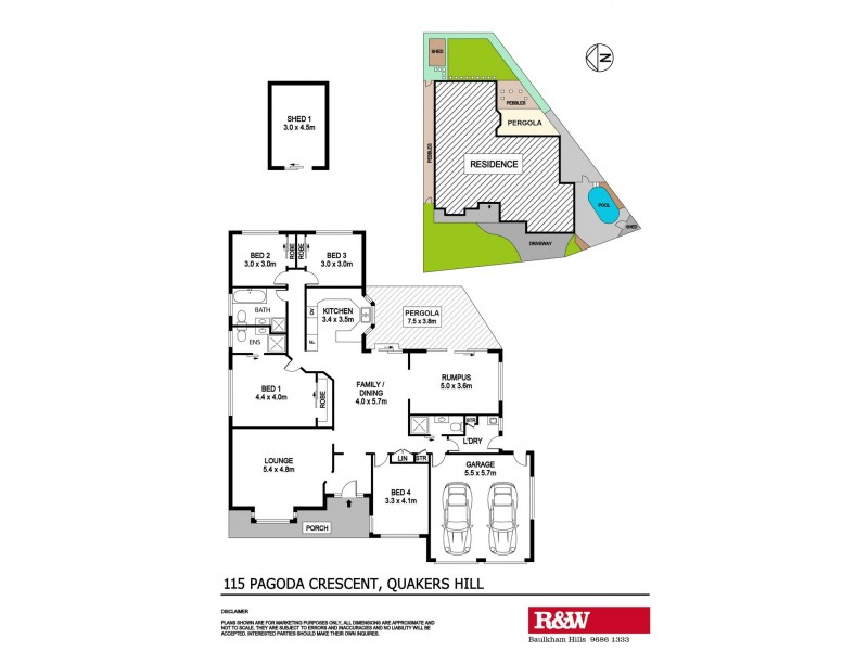 115 Pagoda Crescent, Quakers Hill NSW 2763 Floorplan