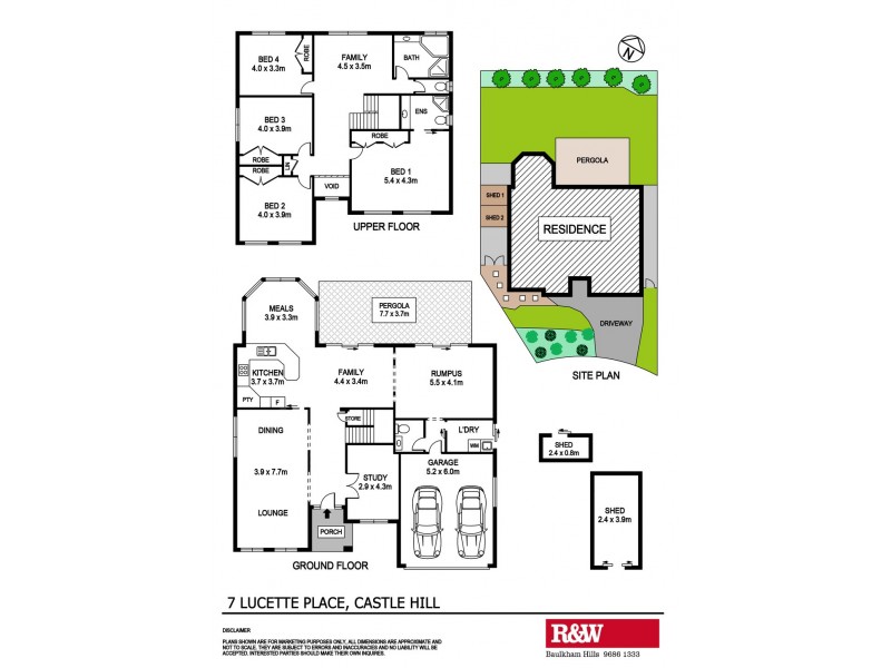 7 Lucette Place, Castle Hill NSW 2154 Floorplan