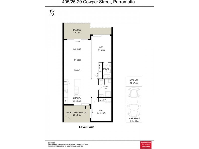 405/25 Cowper Street, Parramatta NSW 2150 Floorplan