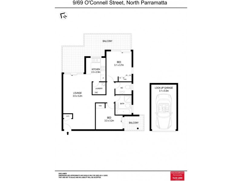 9/69 O’Connell Street, North Parramatta NSW 2151 Floorplan