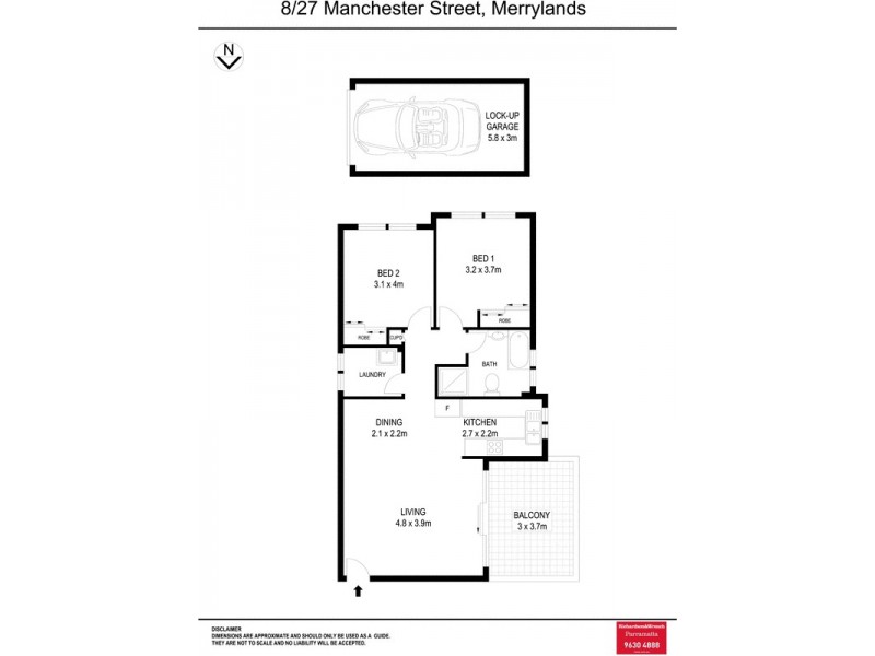 8/27 Manchester Street, Merrylands NSW 2160 Floorplan