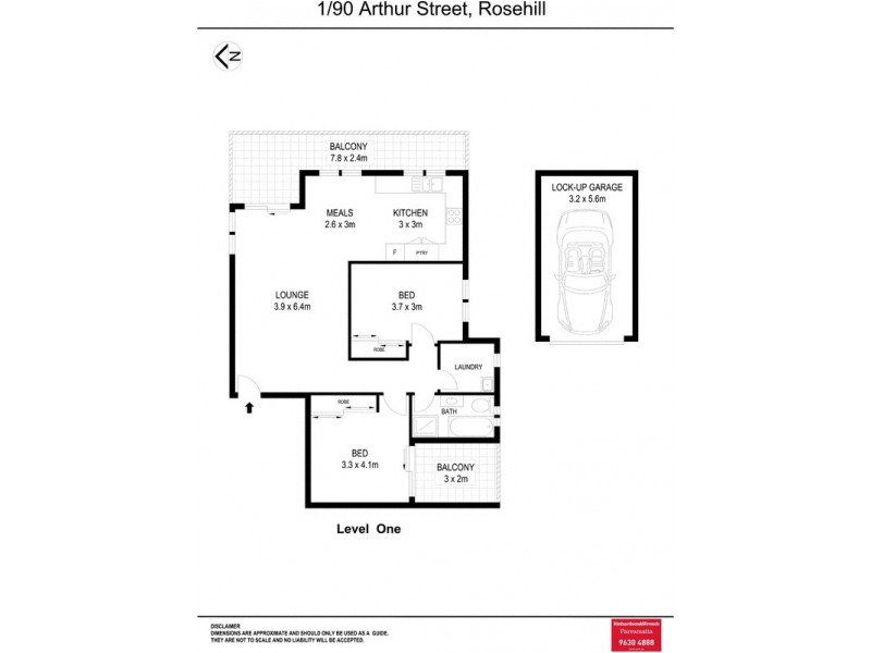 1/90 Arthur Street, Rosehill NSW 2142 Floorplan