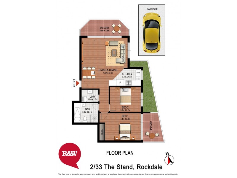 2/33 The Strand, Rockdale NSW 2216 Floorplan