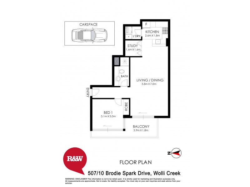 507/10 Brodie Spark Drive, Wolli Creek NSW 2205 Floorplan