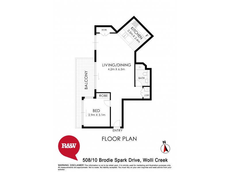 508/10 Brodie Spark Drive, Wolli Creek NSW 2205 Floorplan
