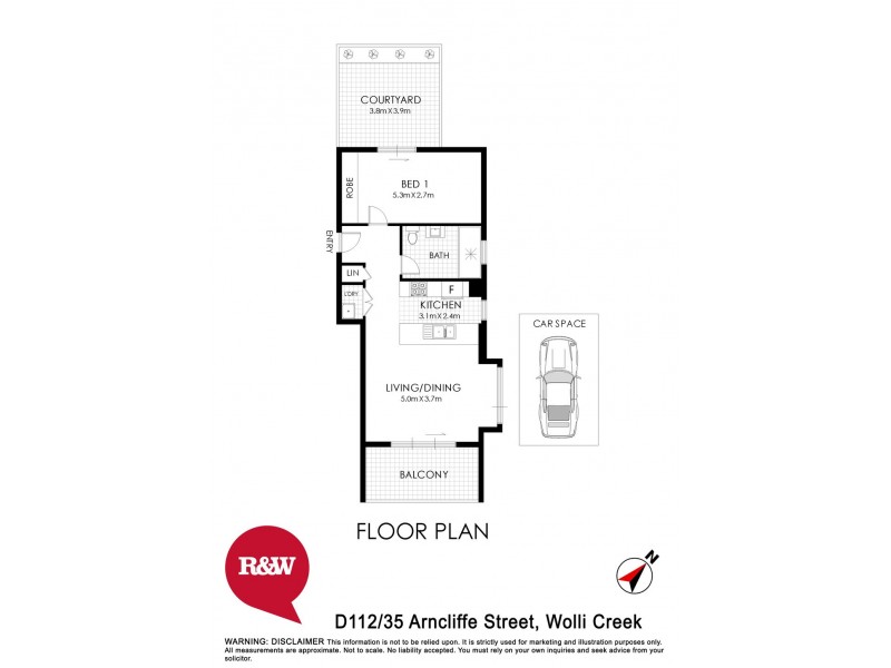 D112/35 Arncliffe Street, Wolli Creek NSW 2205 Floorplan