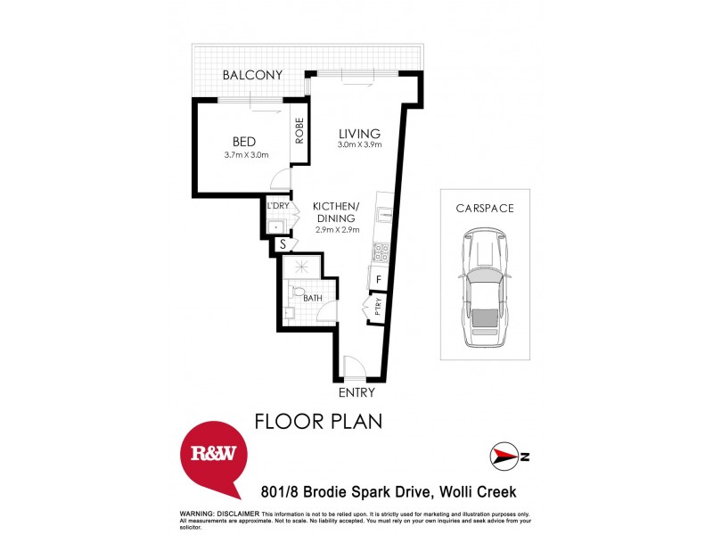 801/8 Brodie Spark Drive, Wolli Creek NSW 2205 Floorplan