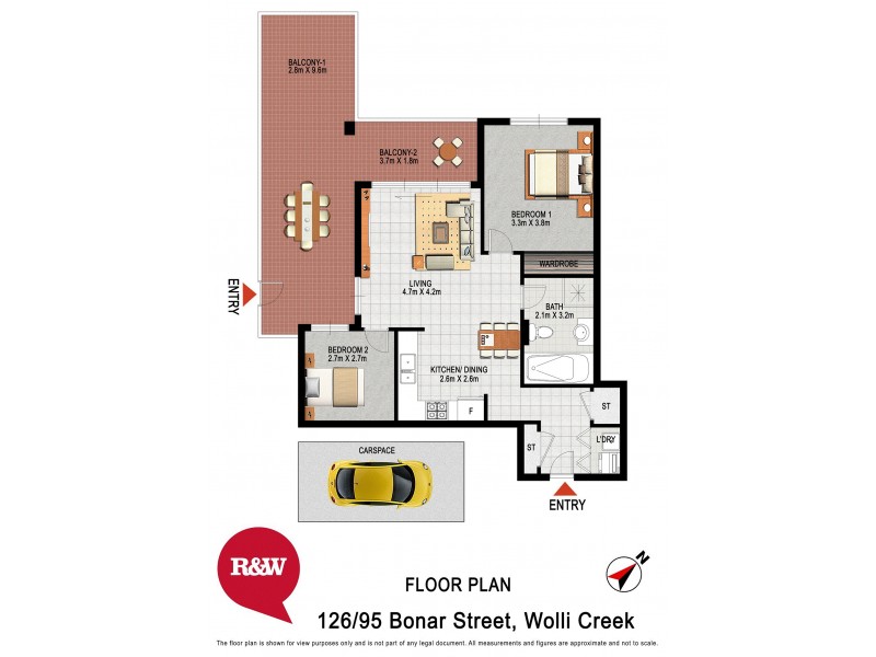 126/95 Bonar Street, Wolli Creek NSW 2205 Floorplan