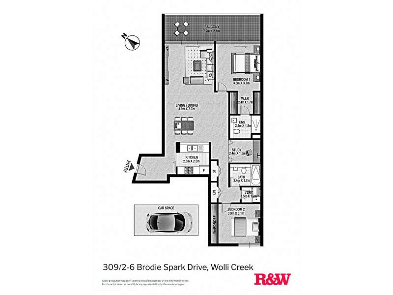 309/2-6 Brodie Spark Drive, Wolli Creek NSW 2205 Floorplan