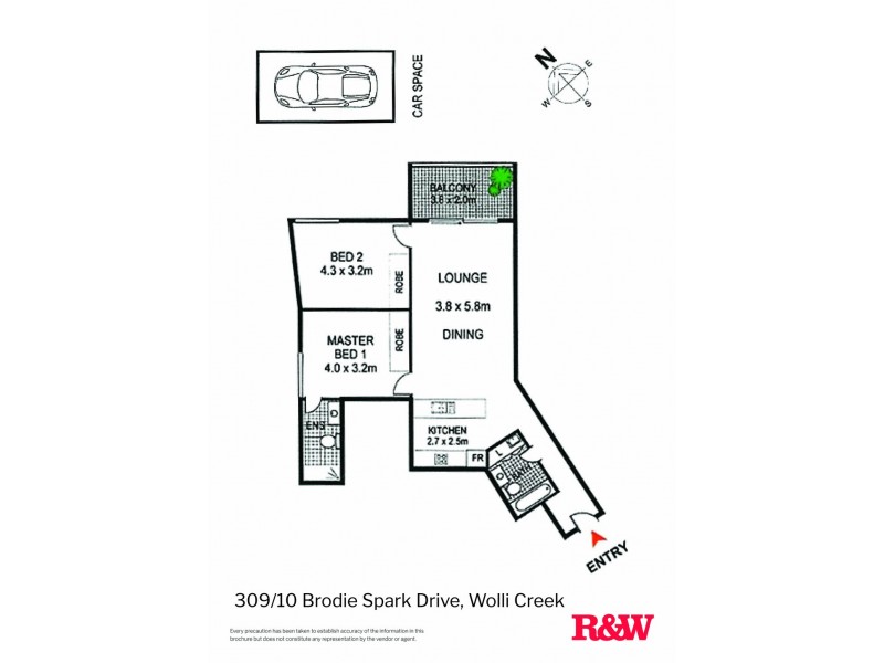 309/10 Brodie Spark Drive, Wolli Creek NSW 2205 Floorplan