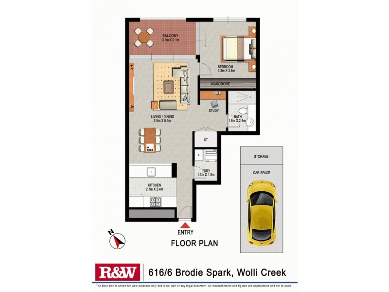 616/6 Brodie Spark Drive, Wolli Creek NSW 2205 Floorplan