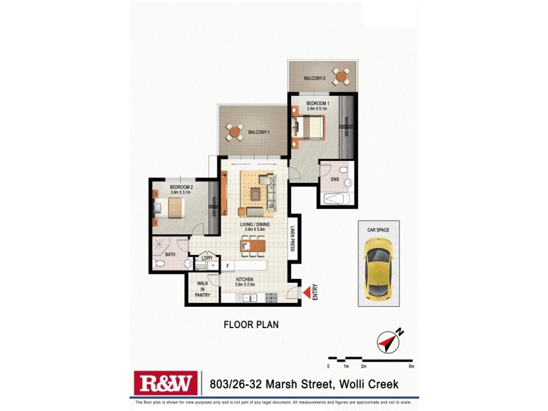803/26-32 Marsh Street, Wolli Creek NSW 2205 Floorplan