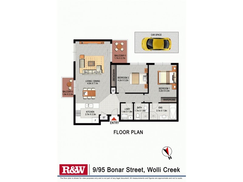 9/95 Bonar Street, Wolli Creek NSW 2205 Floorplan