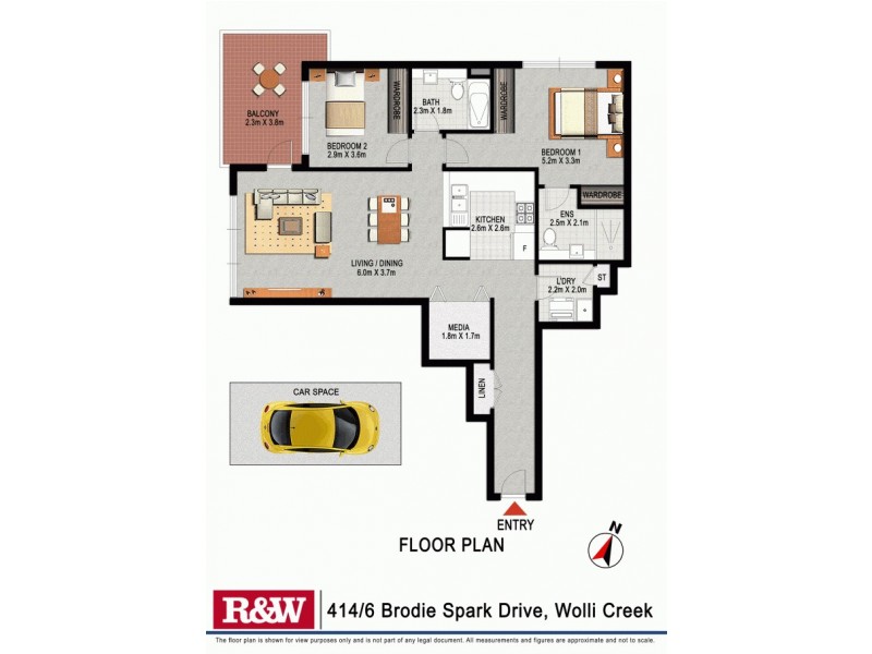 414/6 Brodie Spark Drive, Wolli Creek NSW 2205 Floorplan