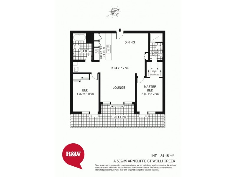 A502/35 Arncliffe Street, Wolli Creek NSW 2205 Floorplan